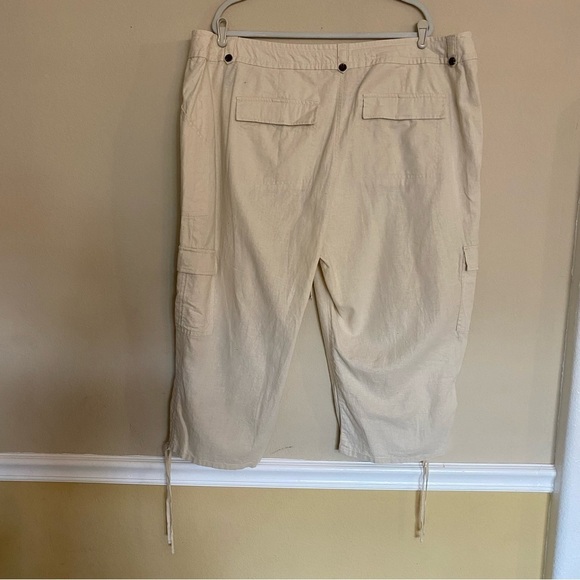 Lane Bryant Linen SZ 26 Totally Cropped Pants Cargo Pockets NEW - Picture 2 of 15